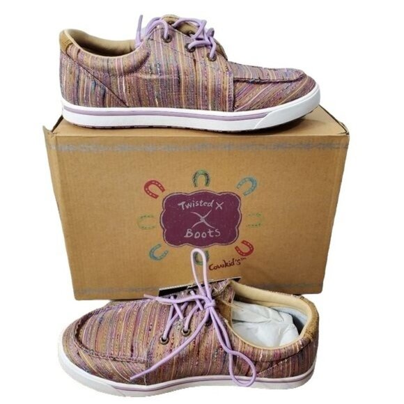 Twisted X Kid's Kicks Slip-On Canvas lilac & multi size 5.5 - Picture 1 of 11